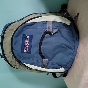 Jansport Blue, Off-White and Taupe Backpack